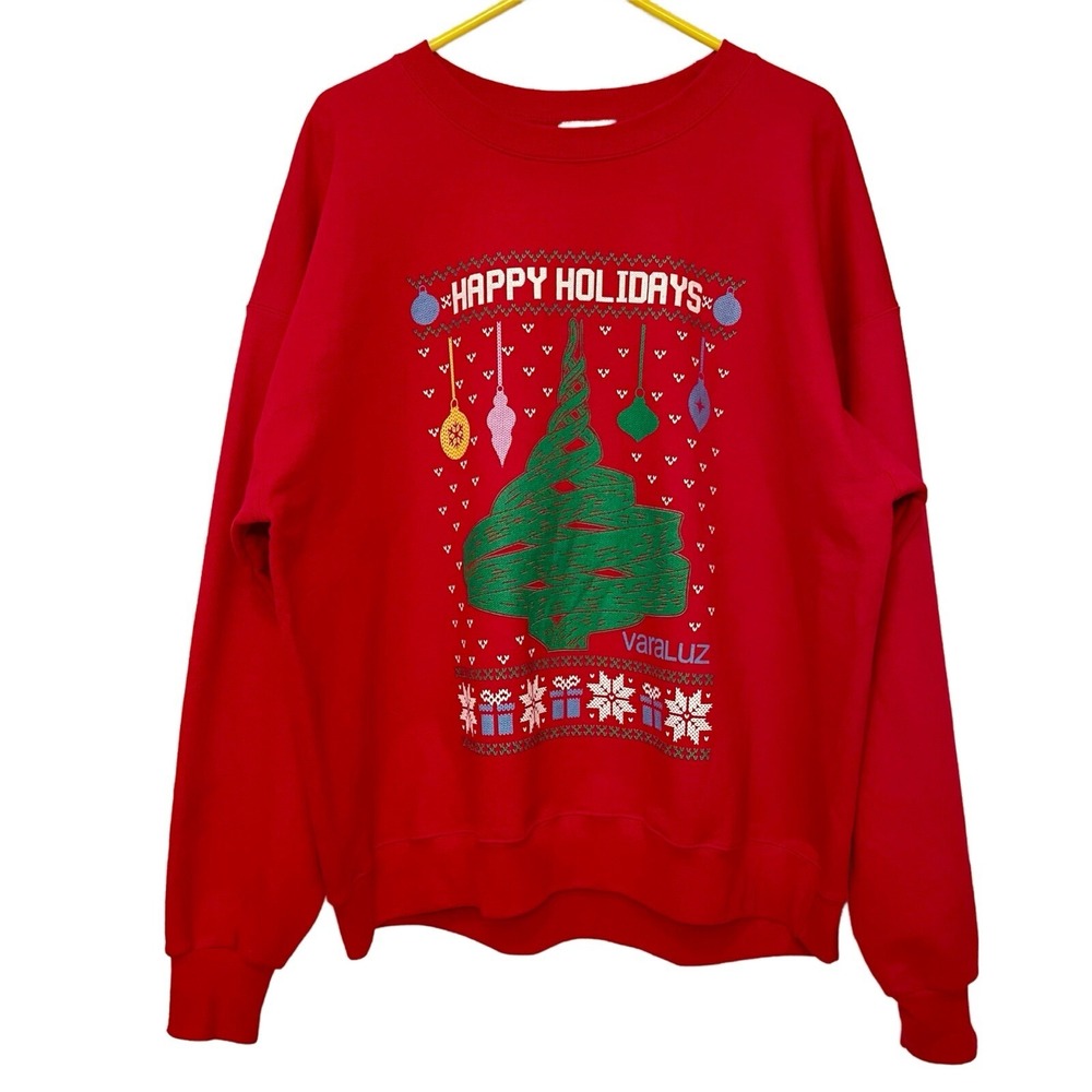 Vintage 90s Christmas Holiday Sweatshirt Adult 2XL-3XL Varaluz Lighting Company